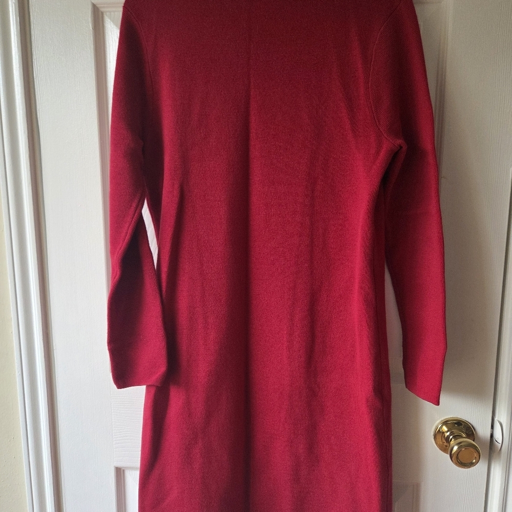 Chico's Long Open-Front Cardigan in Raspberry - Picture 3 of 5